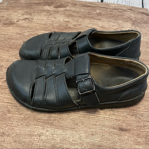 Birkenstock Black Leather Fisherman Sandals